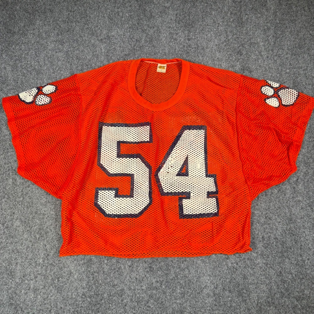 Vintage 70s Russell Athletic Mesh Football Practice Jersey Medium Clemson Tiger